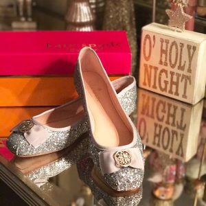 COPY - Kate Spade silver glitter ballet flats